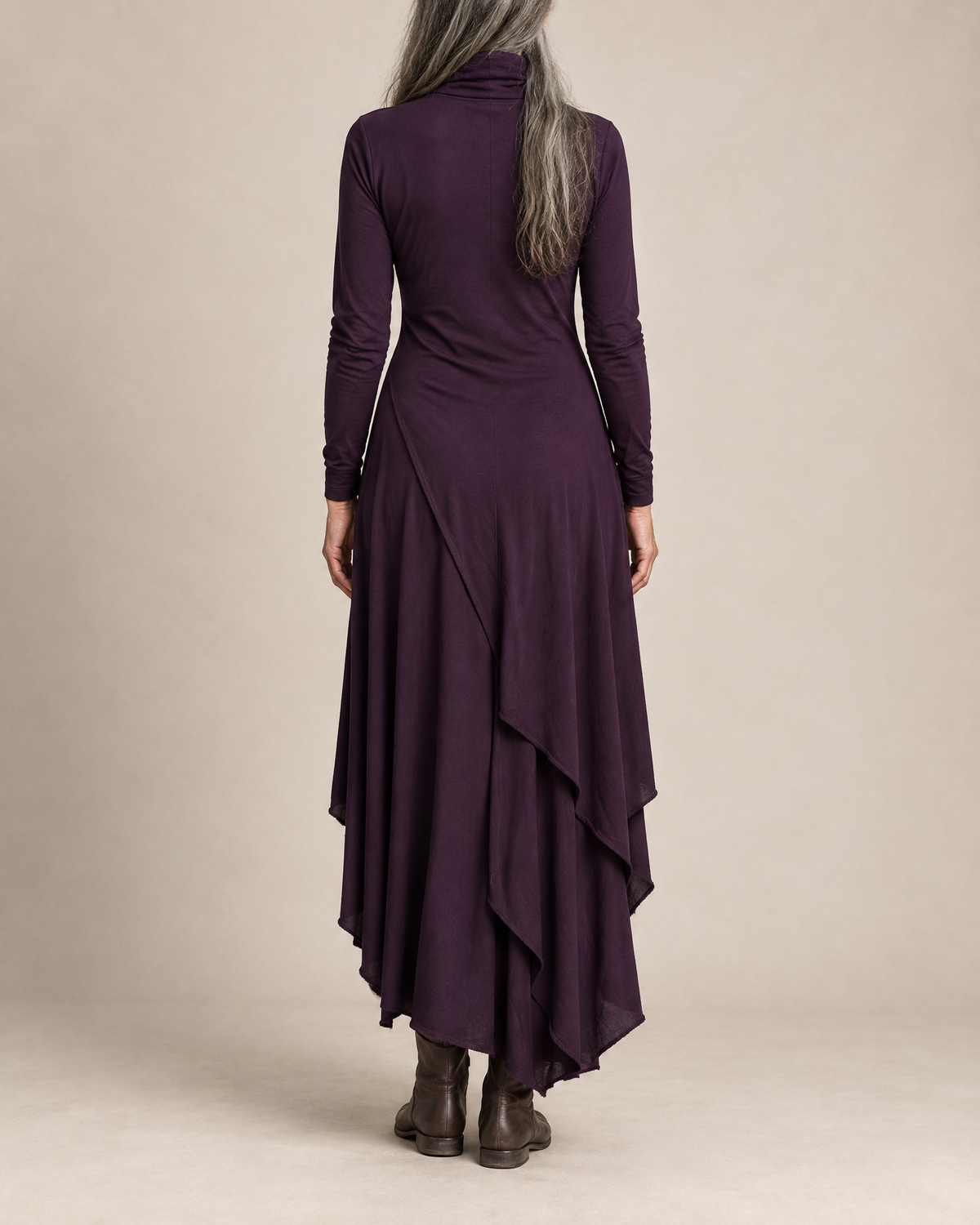 Sylvana | Draped Turtleneck Maxi Dress