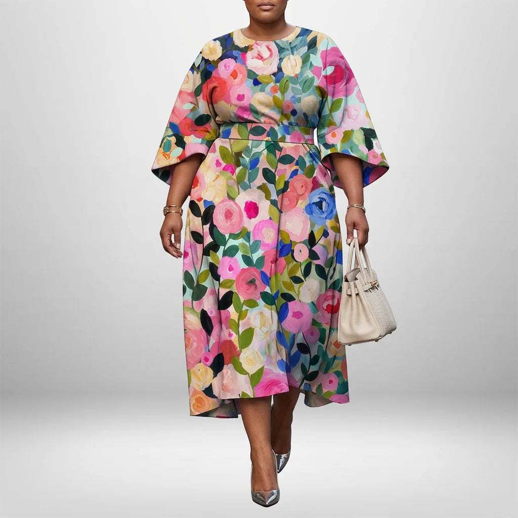ZARELLA | Midi Dress with Sculpted Waist