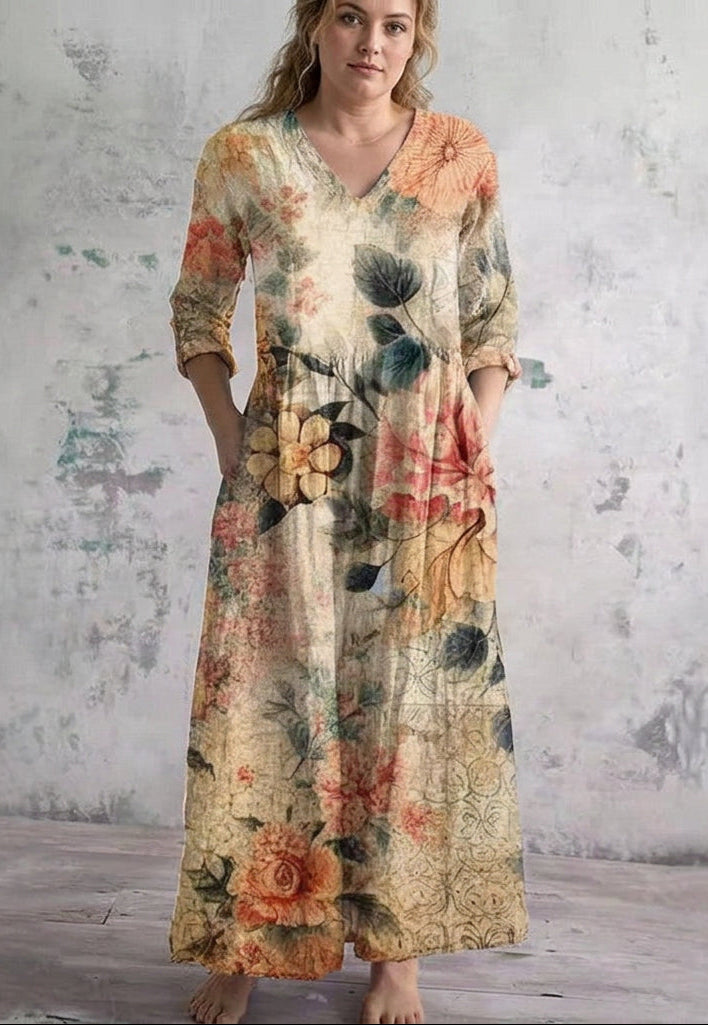 Rosavienne | Vintage Bloom Maxi Dress