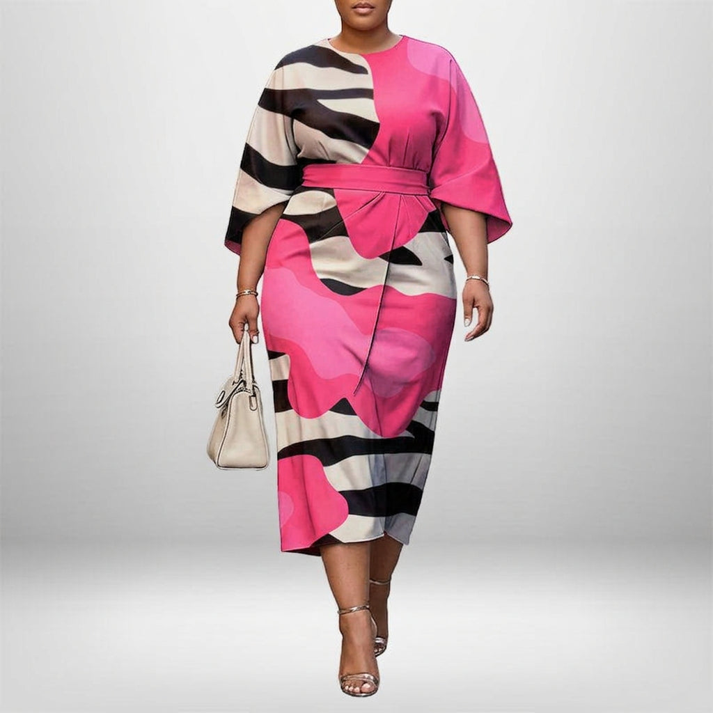 ZARELLA | Midi Dress with Sculpted Waist