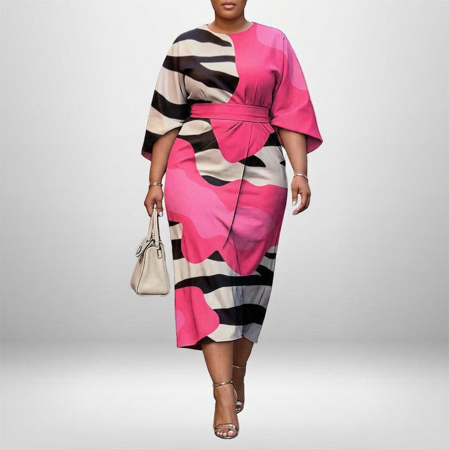 ZARELLA - Midi Dress with Sculpted Waist