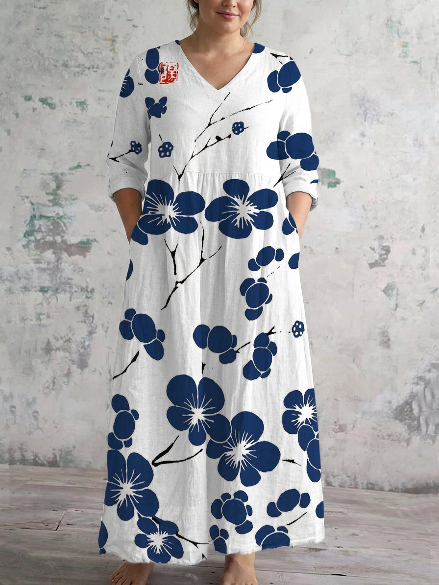 Aozora | Indigo Blossom Maxi Dress