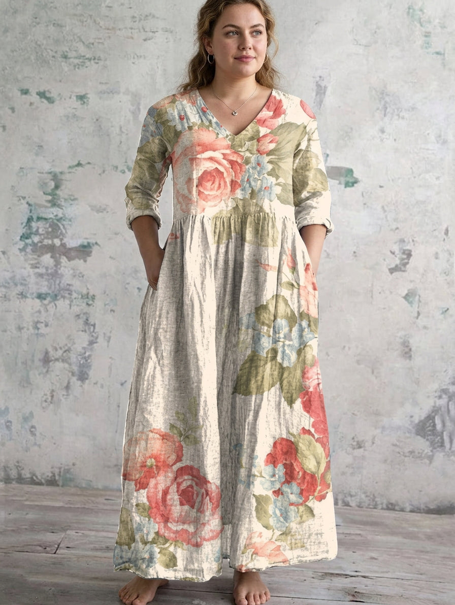 Elowen | Blush Rose Maxi Dress