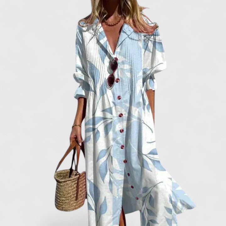 Paula | Women's Half-Sleeve Boho Maxi Dress with Bold Print
