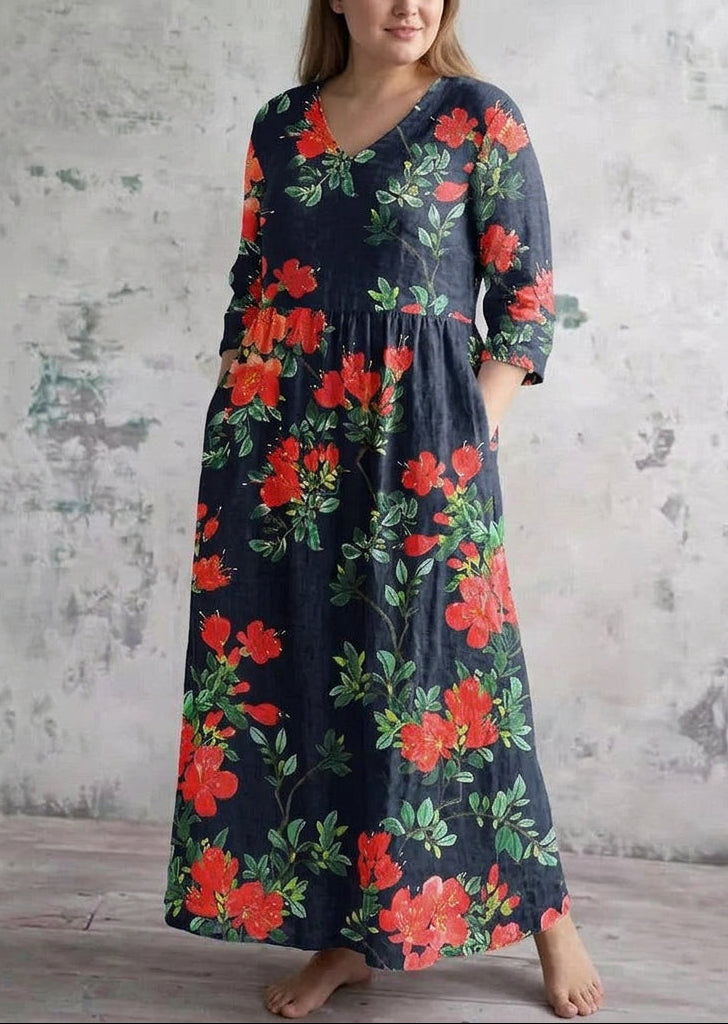 Valerina | Scarlet Bloom Maxi Dress
