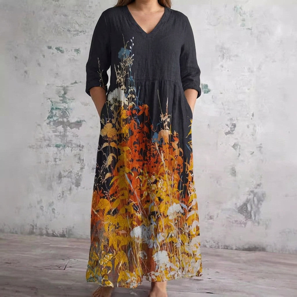 Elaria | Autumn Meadow Maxi Dress