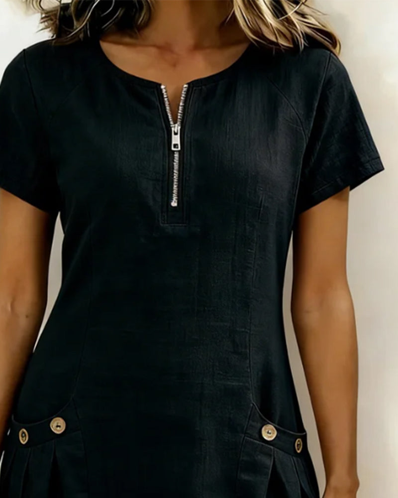 Layna™ | Dress with Zip Fastening
