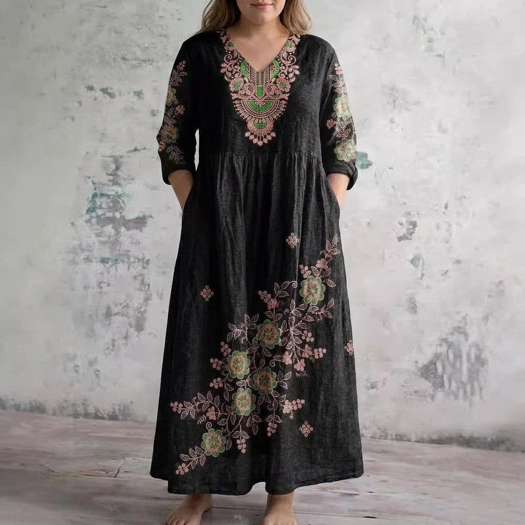 Zafira | Embroidered Elegance Maxi Dress