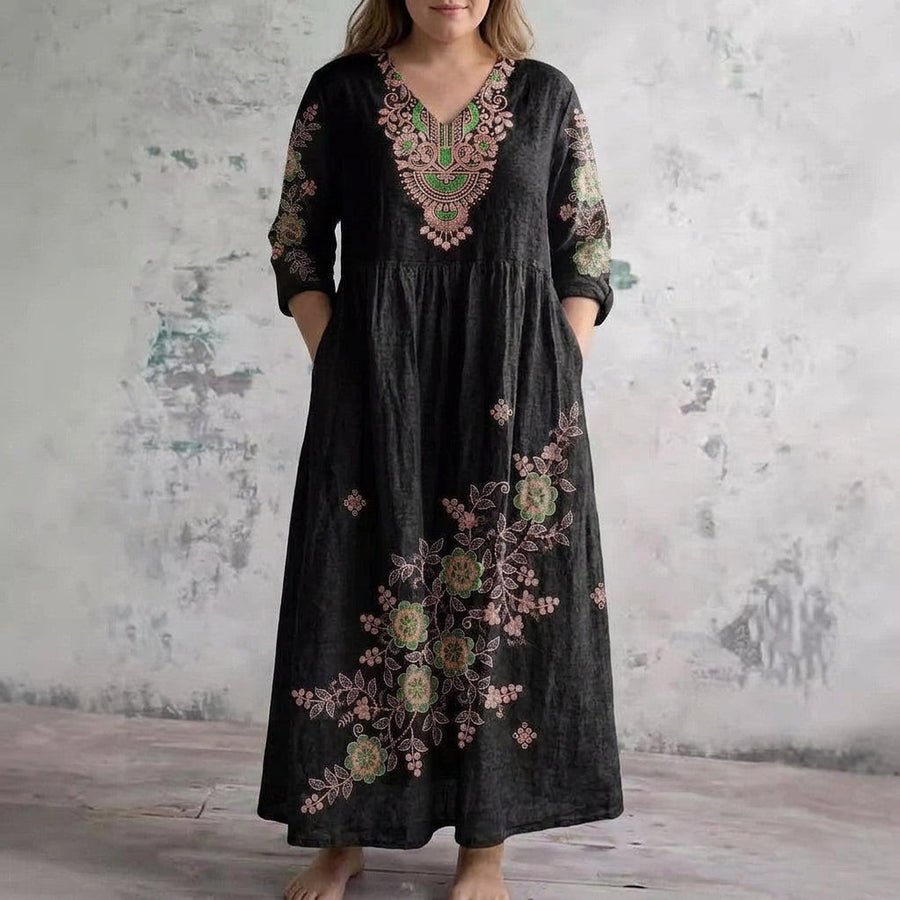 Zafira | Embroidered Elegance Maxi Dress