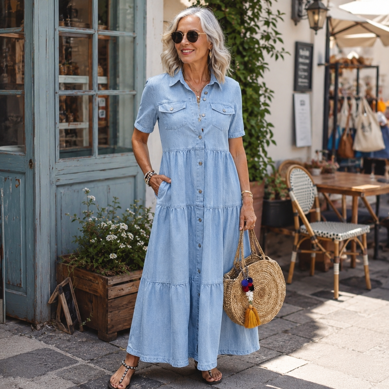 Elizabeth | Button-Front Midi Dress