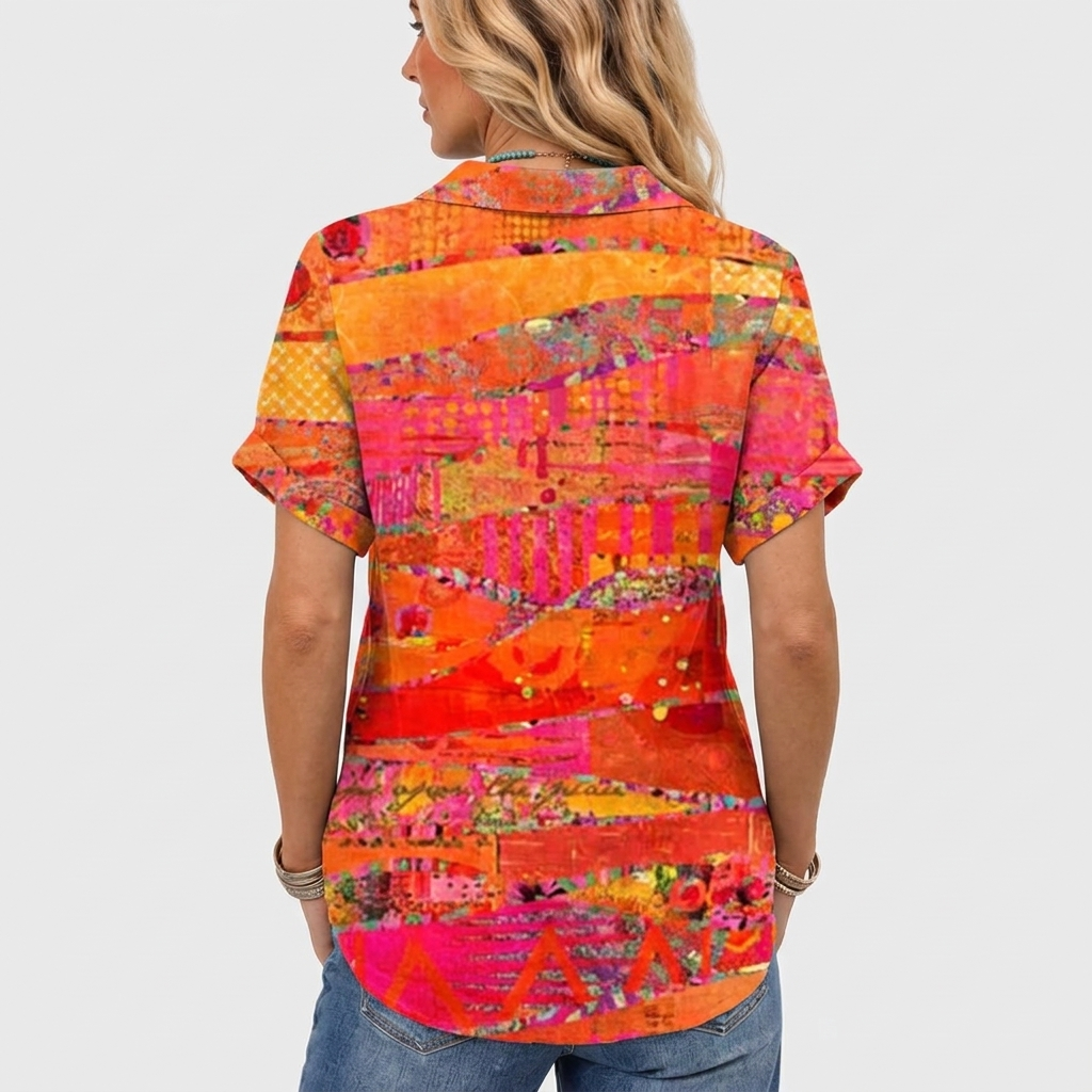 Louisa™ - Abstract Collared Top