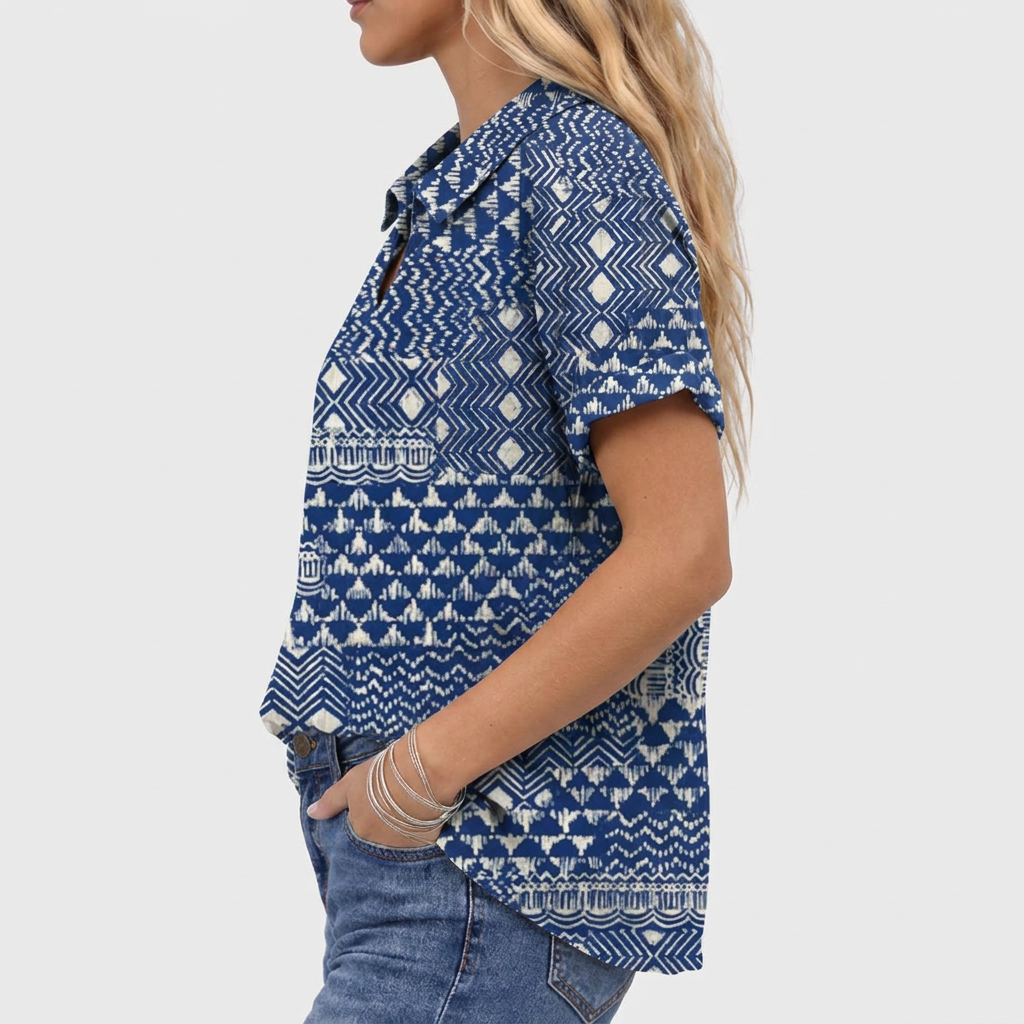 Zarah™ - Boho Collared Top