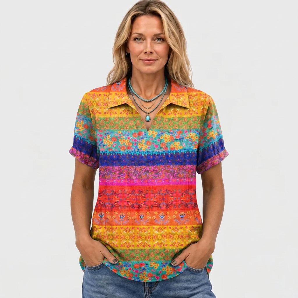 Nia™ - Floral Collared Top