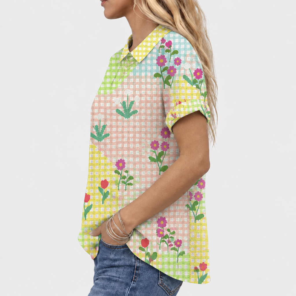 Flora™ - Gingham Collared Top