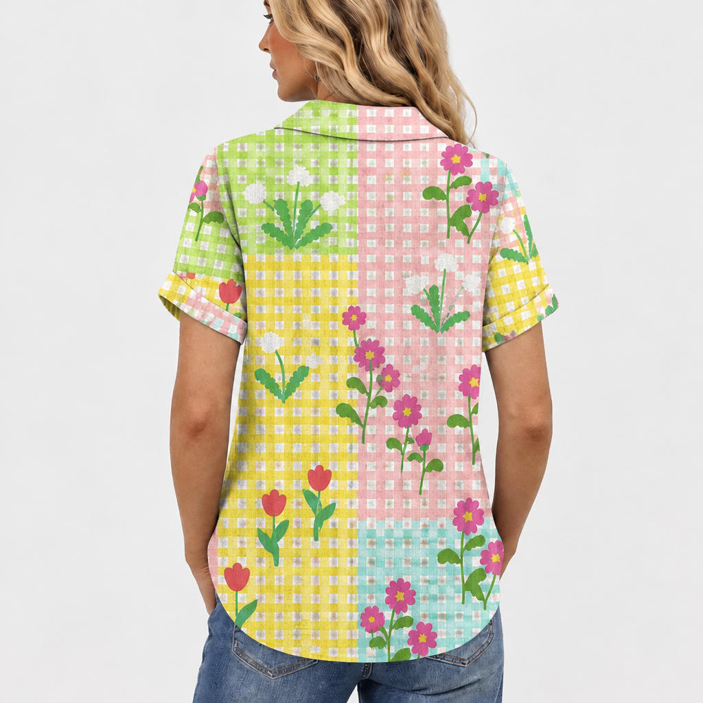 Flora™ - Gingham Collared Top
