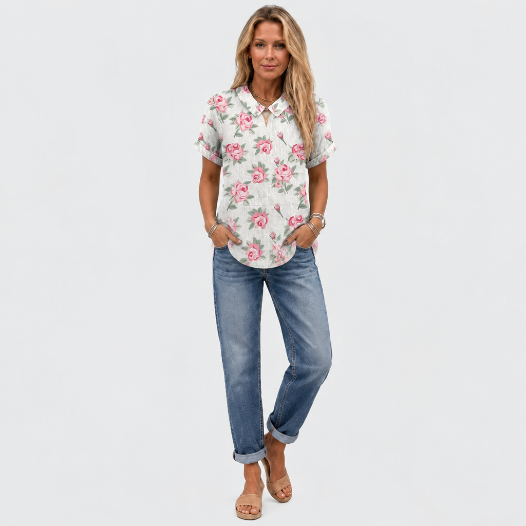 Lily™ - Rose Collared Top