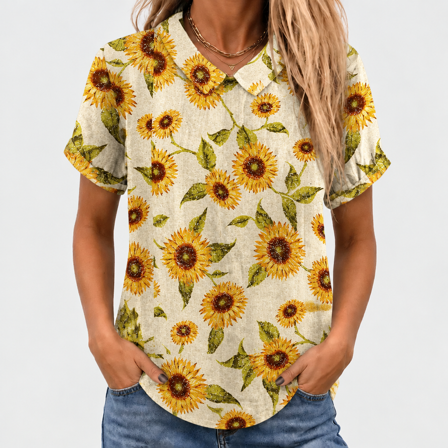 Maine™ - Sunflower Collared Top