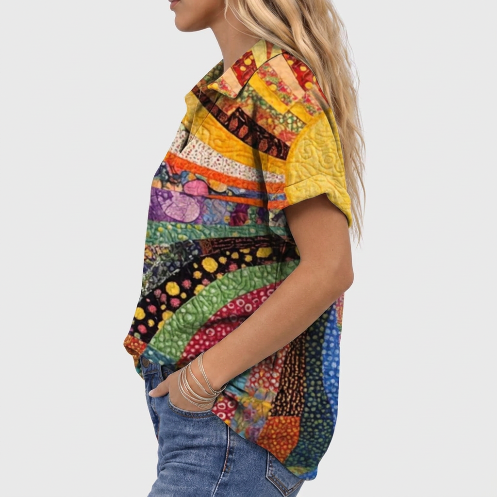 Elle™ - Sunburst Collared Top