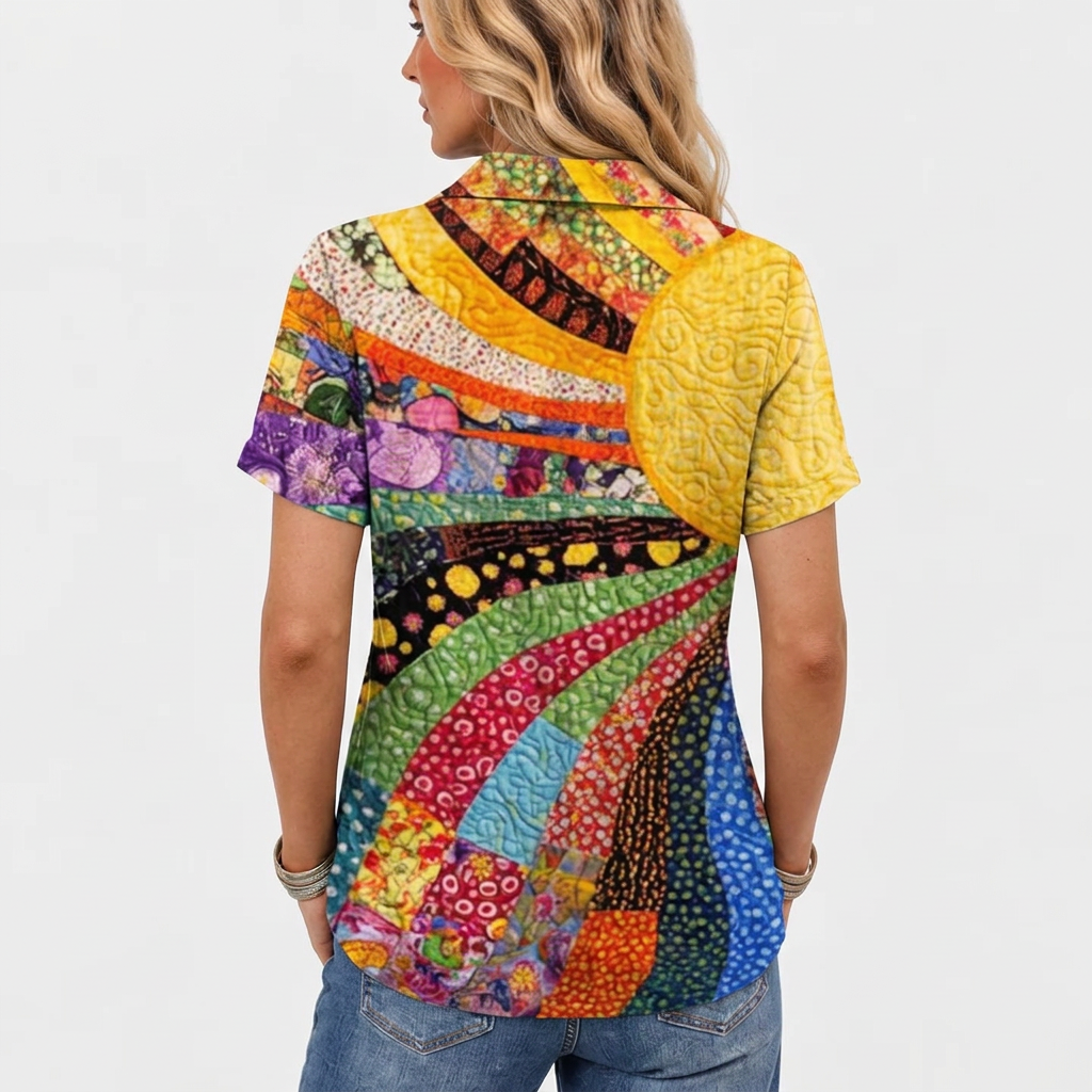 Elle™ - Sunburst Collared Top