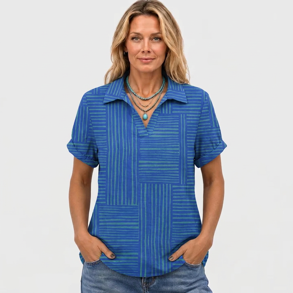 Liv™ - Geometric Collared Top