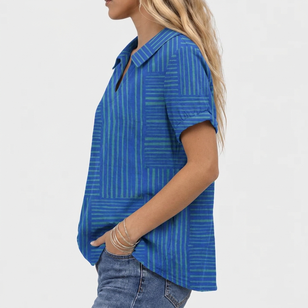 Liv™ - Geometric Collared Top