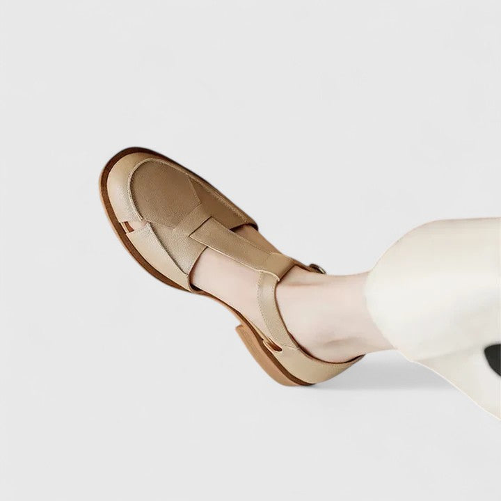 Thalina | Elegant Cowhide & Pigskin Mary Jane Sandals