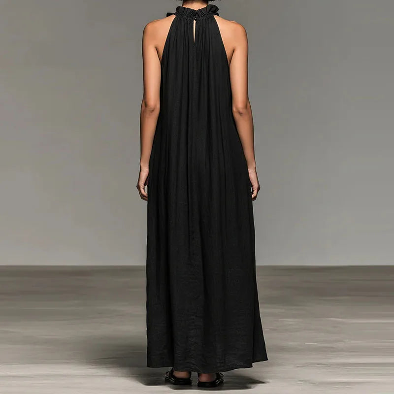 Aurelia | Halter Ruffle Bohemian Maxi Dress