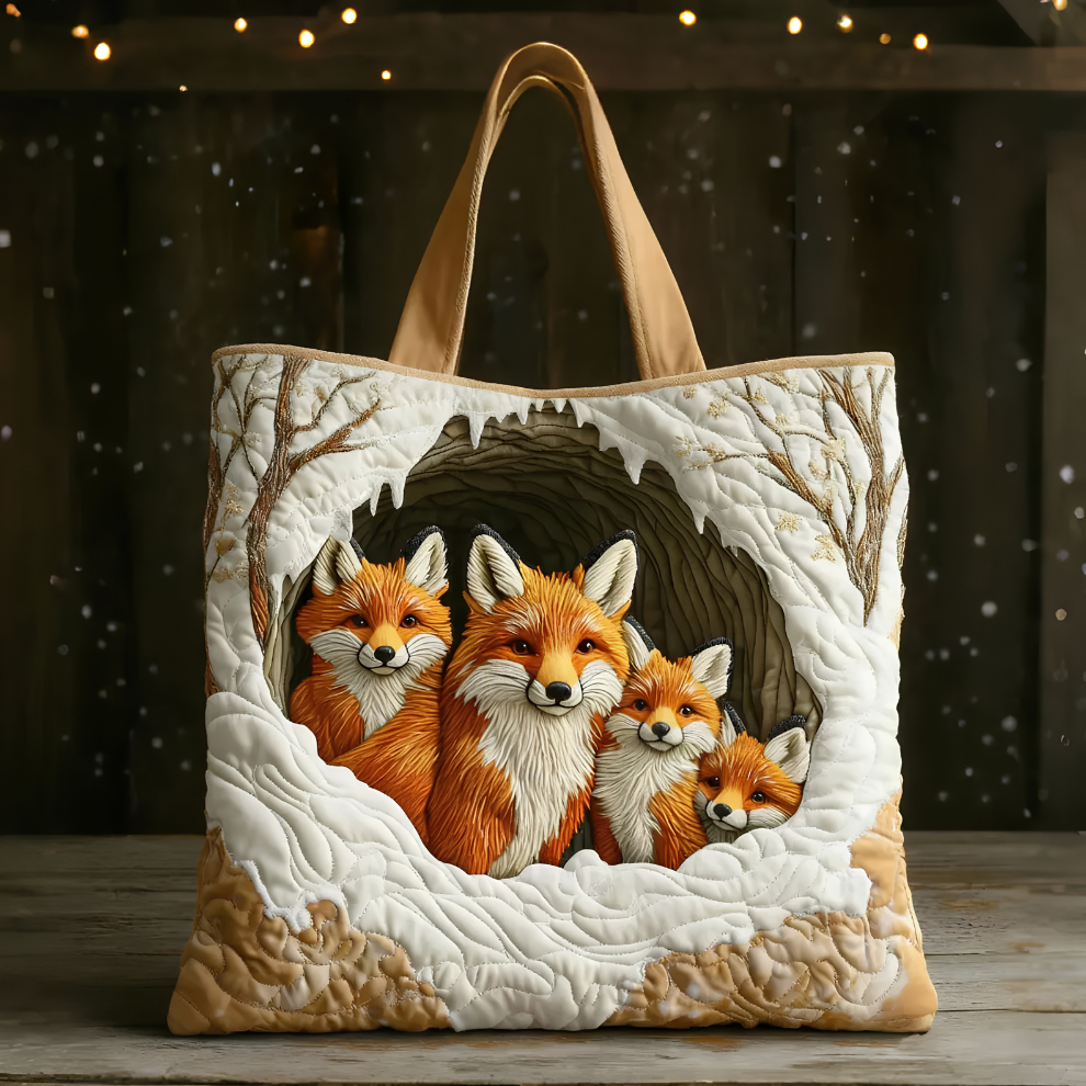 Winter Fox Haven | Handmade Quilted Tote
