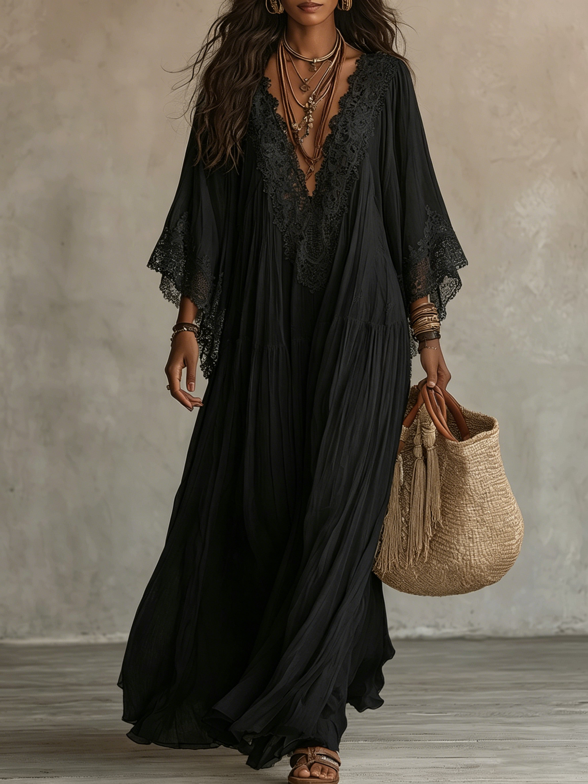 Nuria | Elegant Dress with Bat Sleeves