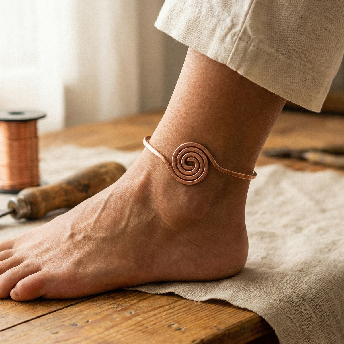 Charlotte's Coil Copper Anklet