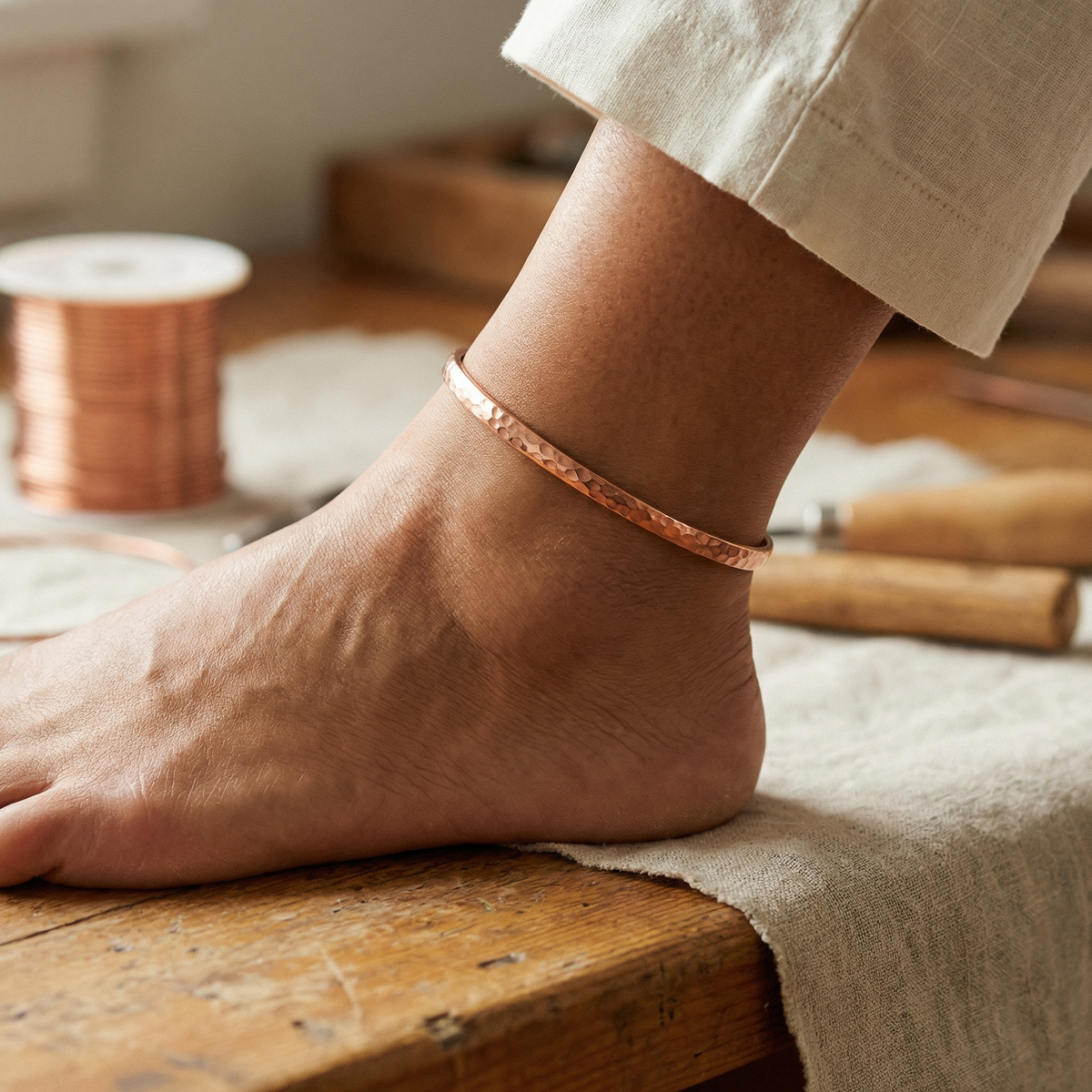 Charlotte's Sand Copper Anklet