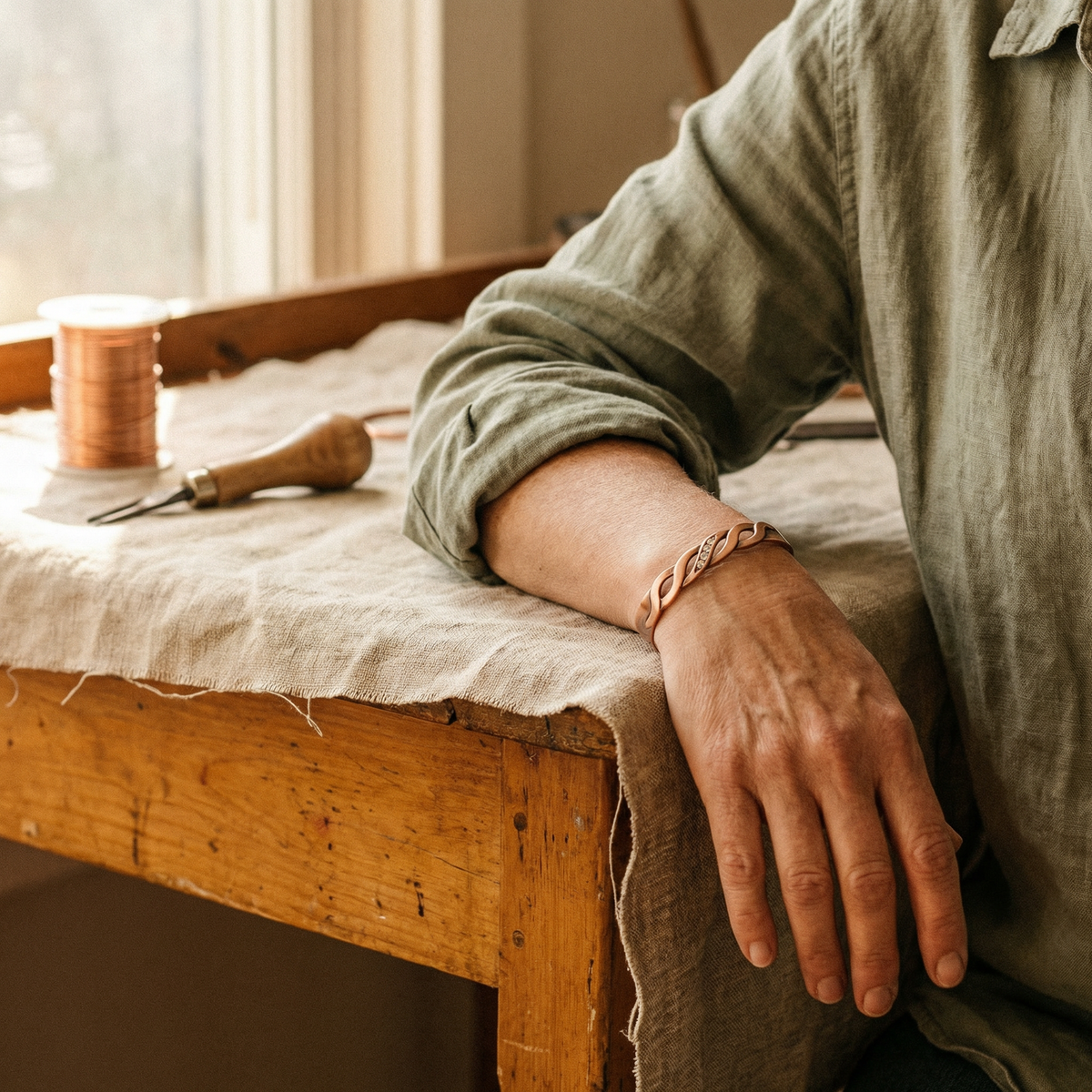 Charlotte's Seam Copper Bracelet
