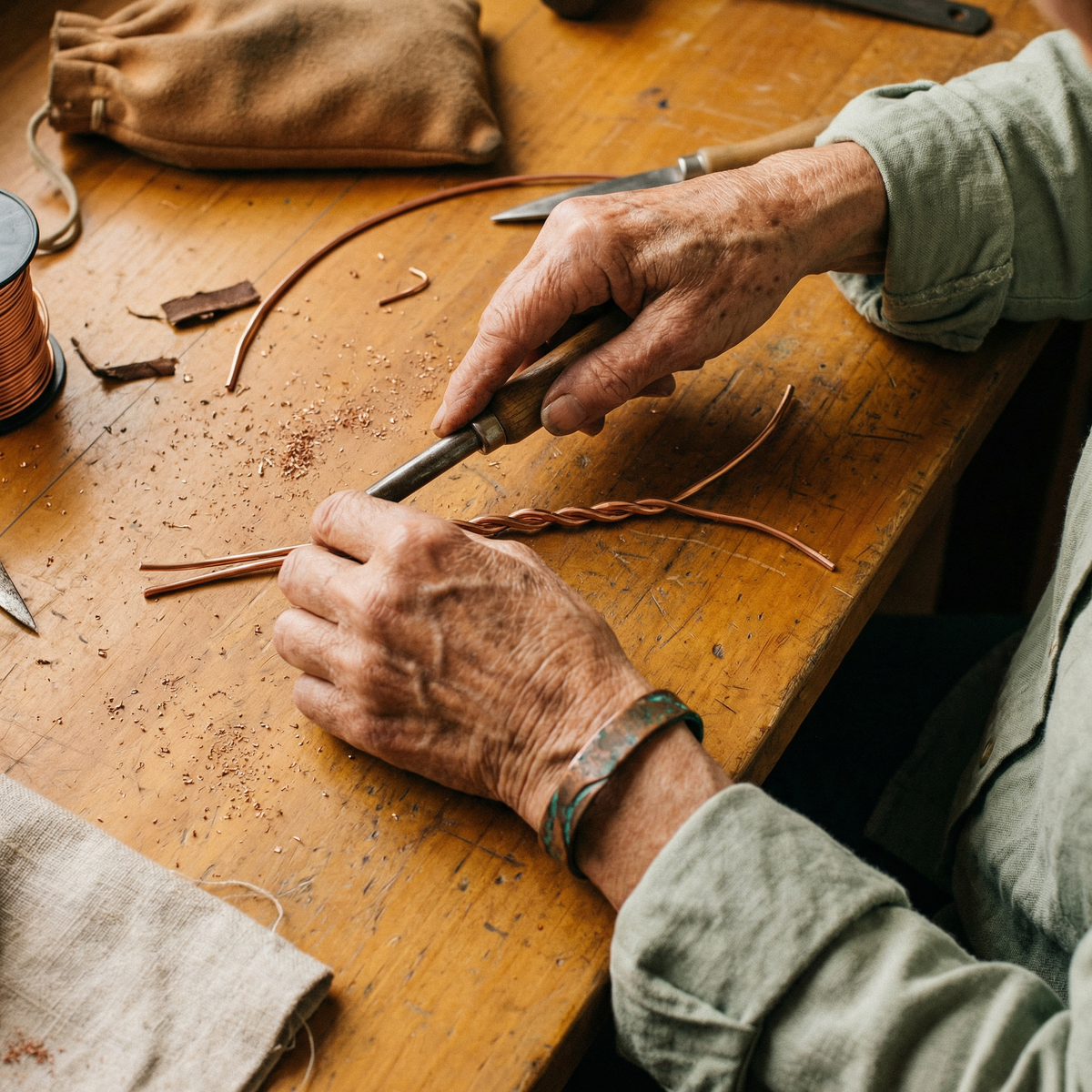 Charlotte's Seam Copper Bracelet