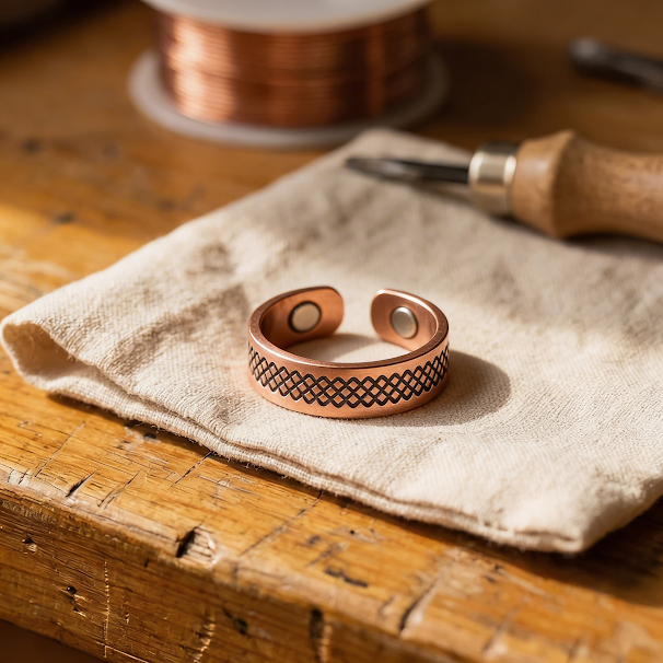 Charlotte's Grid Copper Ring