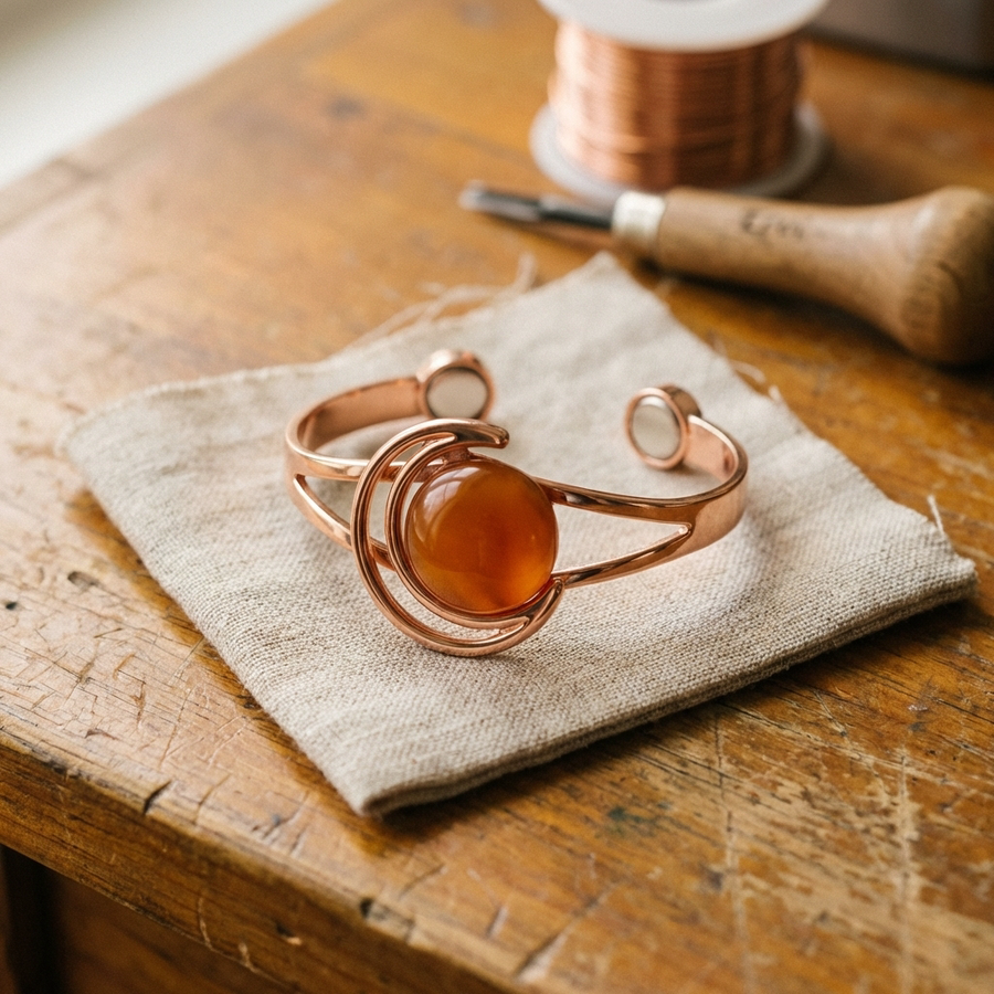 Charlotte's Sphere Orange Copper Bracelet
