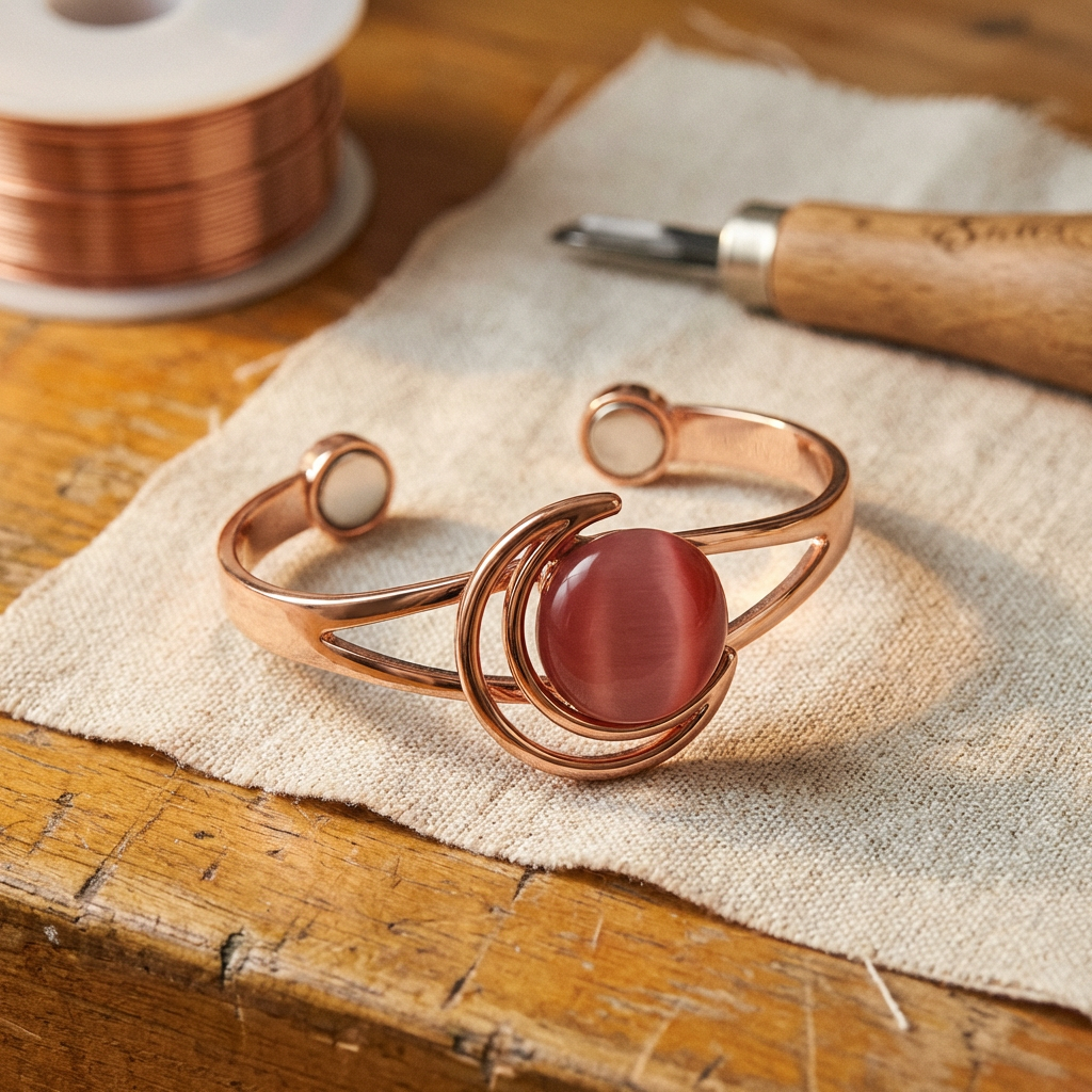 Charlotte's Sphere Pink Copper Bracelet