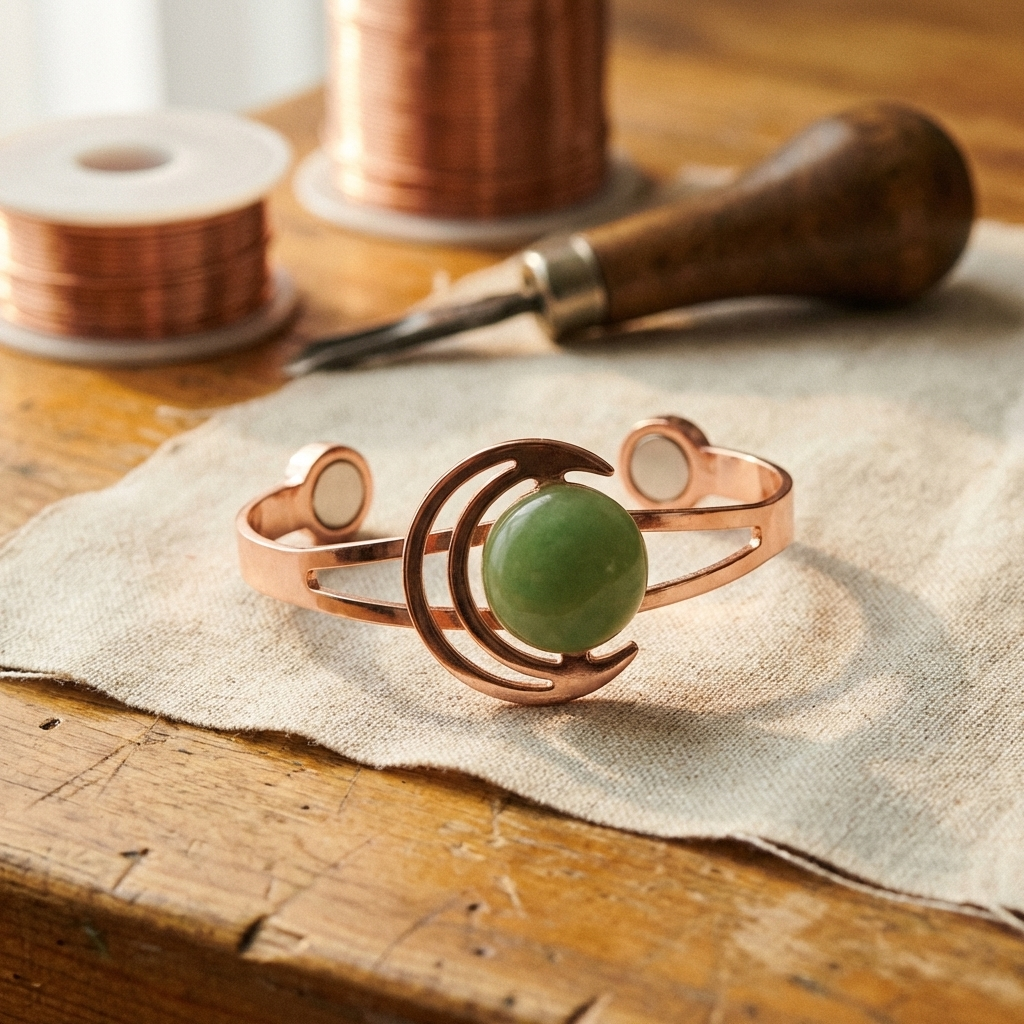 Charlotte's Sphere Green Copper Bracelet