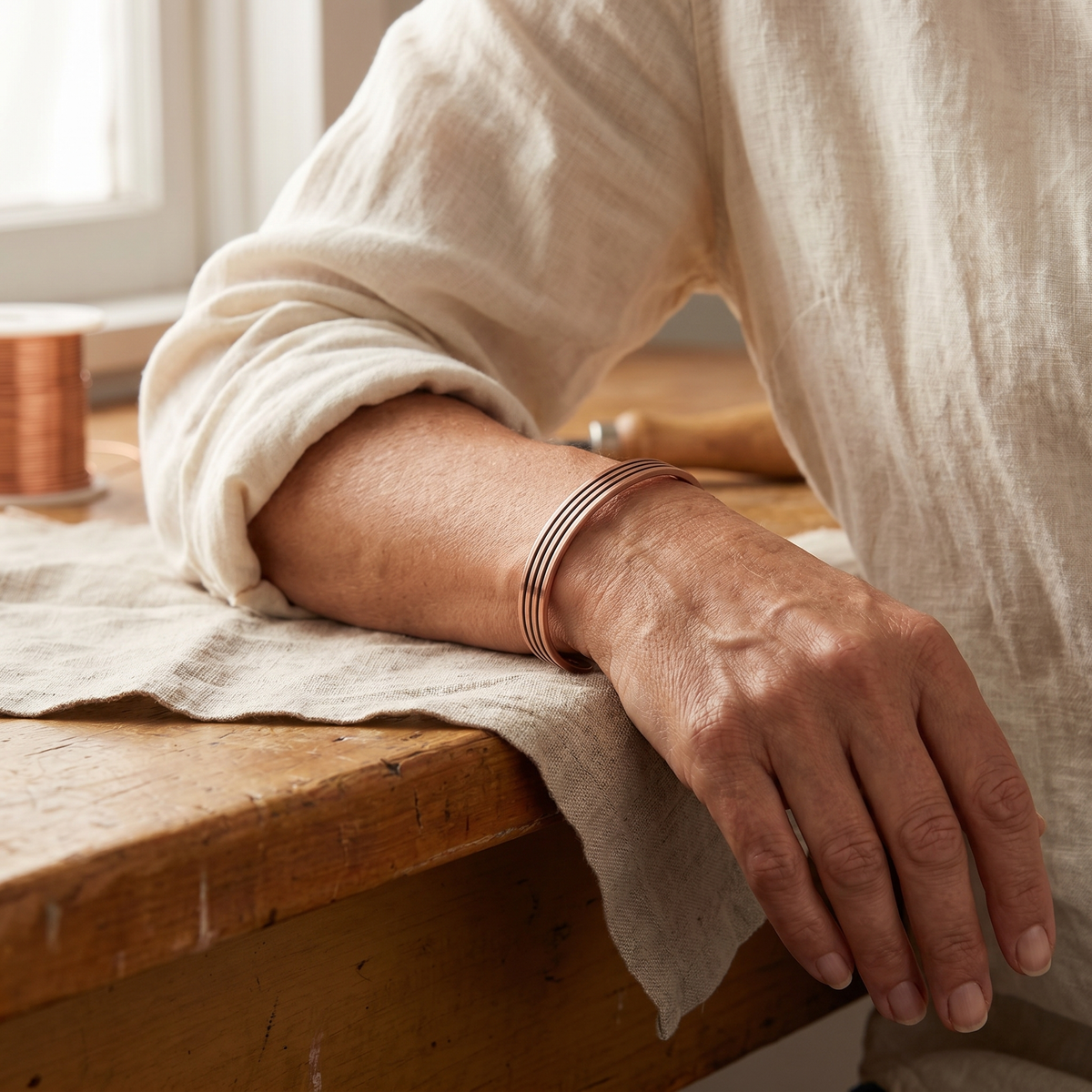Charlotte's Sage Copper Bracelet