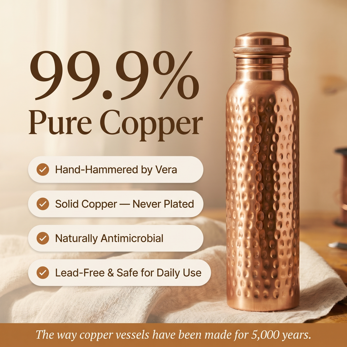 Charlotte's Pure Copper Water Bottle