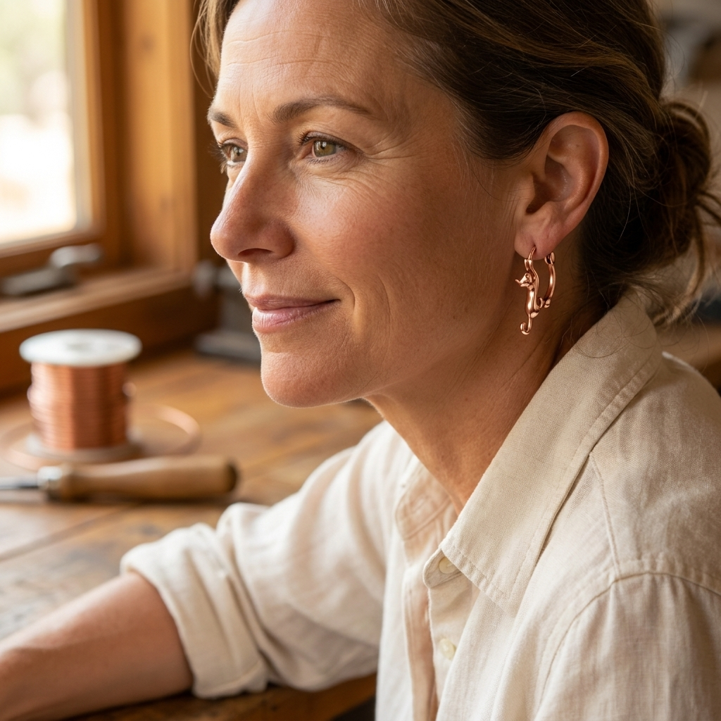Charlotte's Swirl Copper Earrings