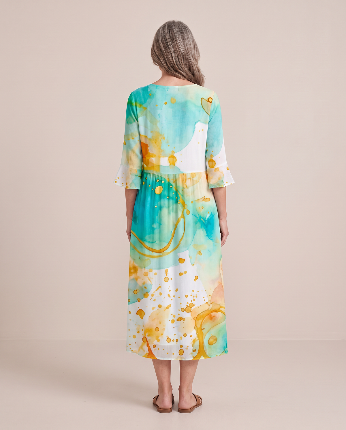 Delphine | Pastel Print Midi Dress