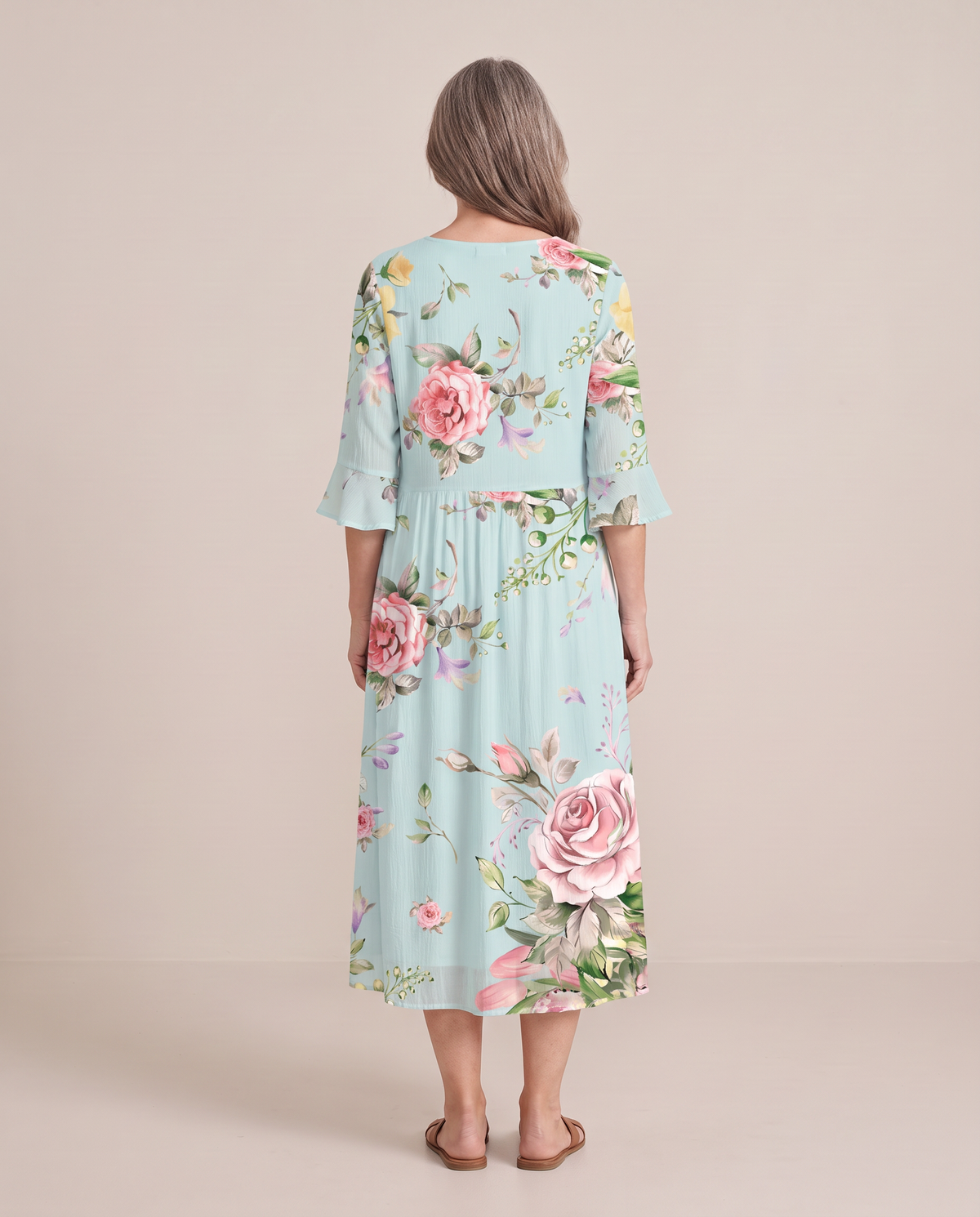Delphine | Pastel Print Midi Dress