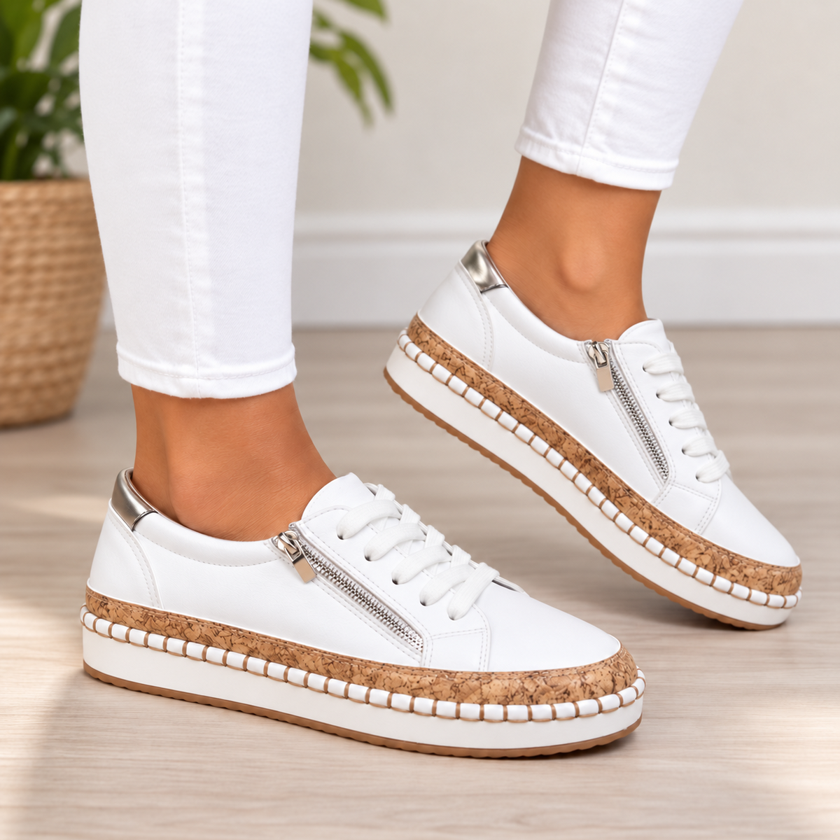 Oluchi™  Floral Orthopedic Zipper Sneakers