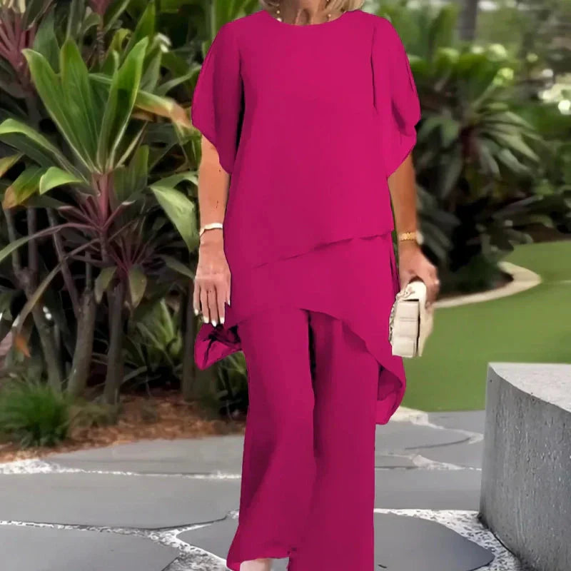 Harper | Elegant Irregular Set of Top and Pants