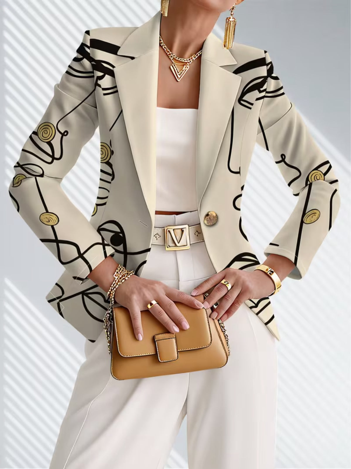 The Clarinda Line Art Blazer